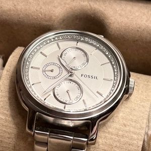 FOSSIL Chelsey Multi-Function Crystal-set Dial Stainless Steel Ladies Watch